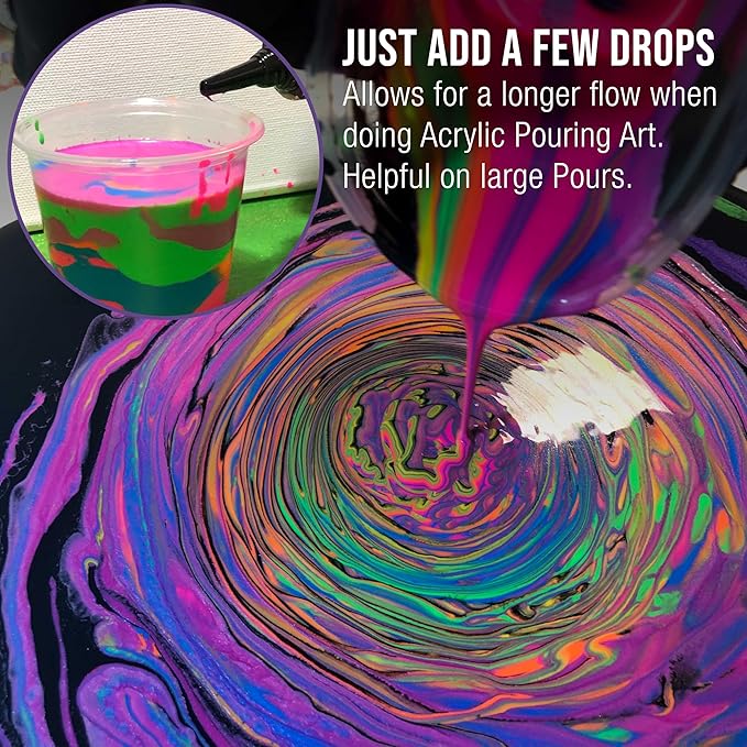 U.S. Art Supply Acrylic Retarder Liquid - 4-Ounce - For Slowing Dry Times of Acrylic Paint for Pouring - Gives you more working time with your Pour