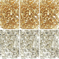 uxcell 6 Colors Crushed Glass Chips, 1-3mm Irregular Glitter Metallic Glass Broken Glasses Pieces with Laser Bag for Craft DIY Vase Epoxy Halloween Decoration 34g, Solid Color