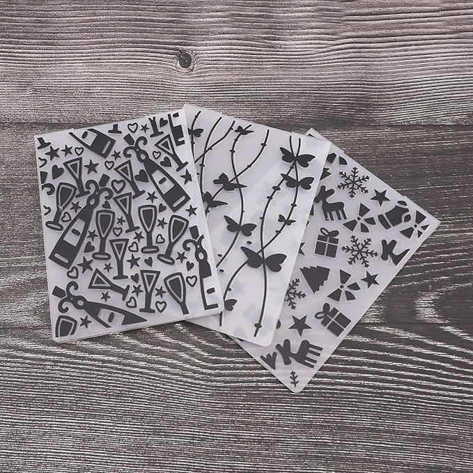 Create idea 15PCS Embossing Folders Plastic Templates Craft Card Christmas Stencils for Making Paper Cards Photo Album Wedding Decoration Scrapbooking