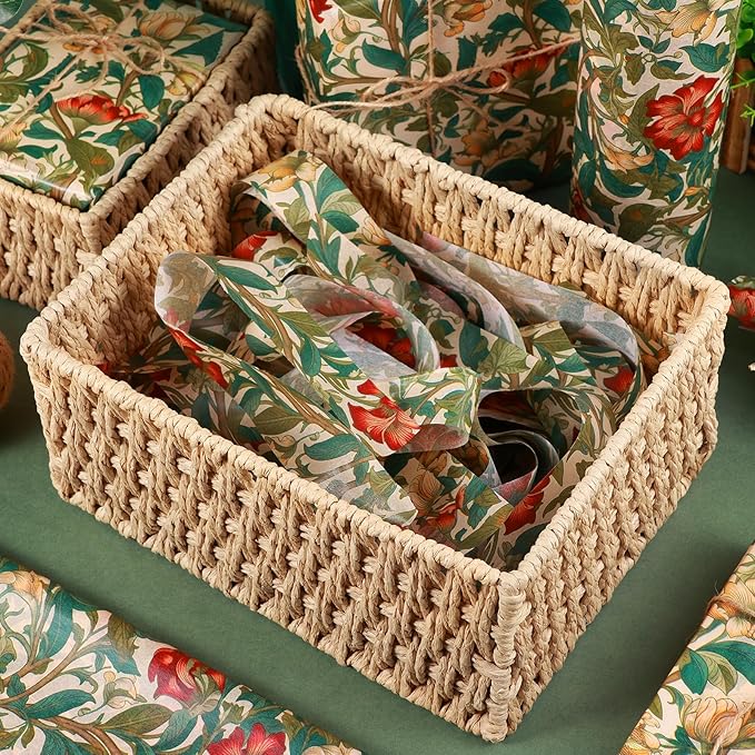100 Sheet William Morris Tissue Paper, 20x14 inch Vintage Blue Green Floral Printed Wrapping Paper Seamless Print Botanical Flower Tissue Paper for Birthday Wedding Bridal Shower Tea Party DIY Craft