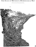 Muir Way Hydrological River Map of Minnesota - Watershed Topographic Wall Art for Home, Office, or Travel Decor - Unframed Flat Paper Print, 24x30