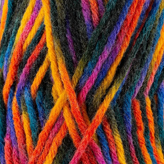 3 Skeins of Sensy Roving Multi Color Yarn, 3.5 oz, 132 Yards, Gauge 5 Bulky (Campfire)