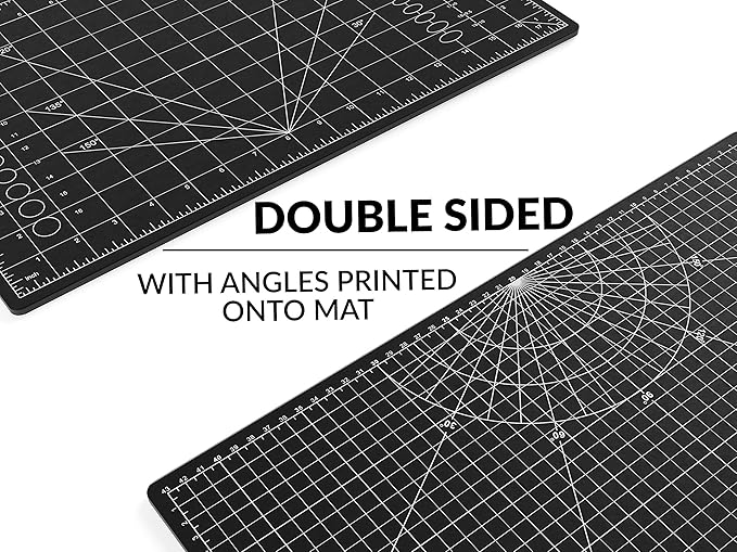 XNM Premium Self Healing Cutting Mat - 12 Inches by 18 inches - A3, 3 Layer Quality PVC Construction - Dual Sided, Imperial and Metric Grid Lines - Perfect for Cutting, Sewing, and Crafts