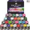 BALTIC DAY 30 Pigment Pastes for Epoxy Resin Set - Opaque Resin Pigment - Epoxy Dye Paste - Mica Powder Paste