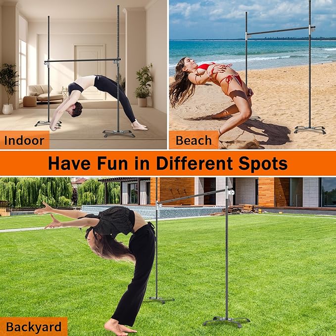 Limbo Game - Alloy Steel Heavy Duty Limbo Game - Easy to Install Limbo Stick - Adjustable Height Rustproof Limbo Game for Adults, Carnival, Lawn Party, Luau, Outdoor Yard, Backyard