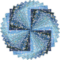 HANPATQUI 50PCS 12 x 12 inch Blue Printed 100% Cotton Fat Quarters Fabric for Sewing and Quilting Bundles Precut Fabric Square for DIY Craft Patchwork
