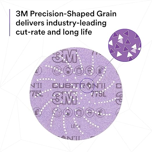 3M Xtract Cubitron II Hookit Clean Sanding Film Disc 775L, 220+, 3 in, Pack of 50 Hook and Loop Sanding Discs for Paint Preparation and Removal, General Sanding, Refining, Blending, and Featheredge