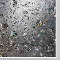 Kromapolis Window Film, Window Privacy Film Frosted, Vinyl Glass Covering, Stained Glass Decorative Film, Static Window Clings, Non-Adhesive (Grayish Black, 35.4 x 157.4 inch)