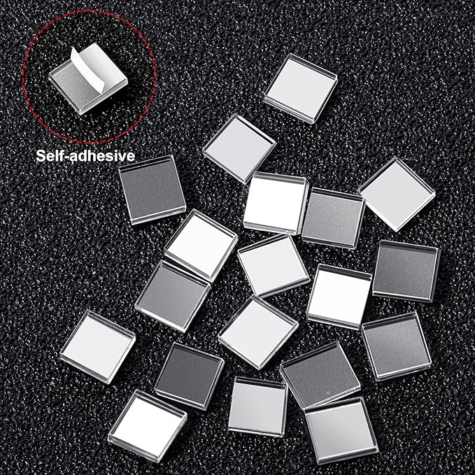 SATINIOR 5000 Pcs Disco Ball Mirror Tiles Self Adhesive for Crafts 5 x 5 mm Small Disco Tape Ball Stickers Square Mosaic Tiles Mirror Pieces for DIY Craft Party Decor