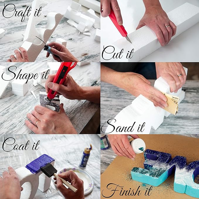 Silverlake 4x12x2 Craft Foam for Styrofoam Block Projects (6-Pack)