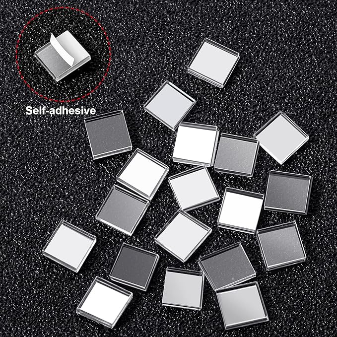 SATINIOR 16000pcs Disco Ball Mirror Tiles Self Adhesive for Crafts 5 x 5 mm Small Disco Tape Ball Stickers Square Mosaic Tiles Mirror Pieces for DIY Craft Party Decor