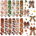 12 Rolls Fall Football Wired Edge Ribbon for Wreaths 2 Inch x 60 Yards Maple Leaves Pumpkin Football Print Ribbon Crafts for Thanksgiving Harvest Party Decorative Supplies, 12 Styles