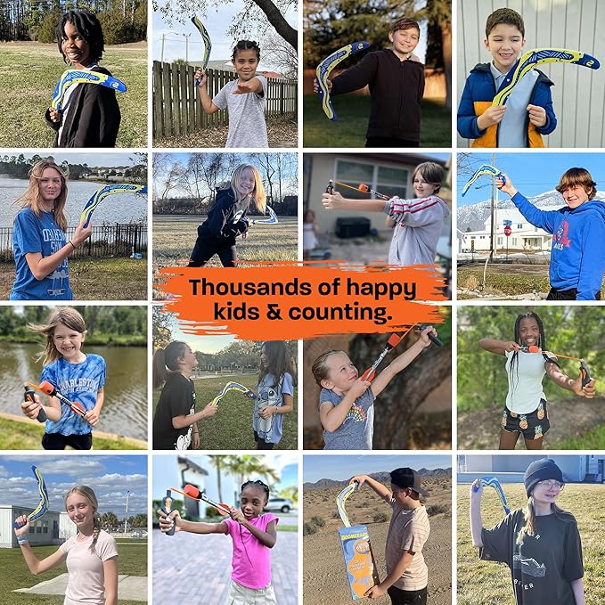 Boomerang for Adults & Kids - Fun Easy to Throw Boomerangs That Really Work - Soft to Catch Best Stocking Stuffer Gifts for Boys & Girls - Outdoor Gifts for Men & Women - 2025 Gift Idea for Teen Boys