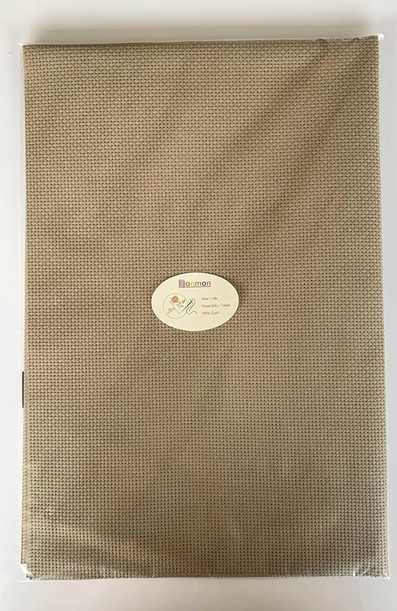 Aida Cloth 11 Count Cross Stitch Fabric,19×28inch (11CT,Tan)