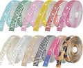 Rhinestone Ribbon Self Adhesive Crystal Rhinestones, 12-Rolls Bedazzling Strips, 12-Yard Rhinestone Strips for DIY Craft, Rhinestones for Crafting