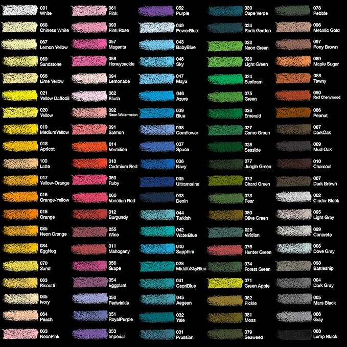 COLOUR BLOCK Soft Pastels for Artists - 100 Colors Square Chalk Pastels Set in Wooden Box - Vibrant Pigments Art Kit for Painting, Drawing, Sketching, Hobbyists, Students and Kids.