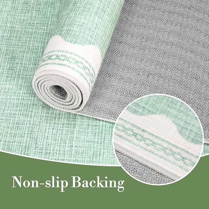 Scalloped Rug 4x6 Rugs for Entryway, Small Area Rugs Solid Green Rug for Bedroom Girls, 4x6 Washable Rugs for Living Room, Non Slip Scalloped Bath Mat, Soft Dorm Nursery Carpet for Bedside