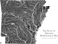 Muir Way Hydrological River Map of Arkansas - Watershed Topographic Wall Art for Home, Office, or Travel Decor - Unframed Flat Paper Print, 18x24