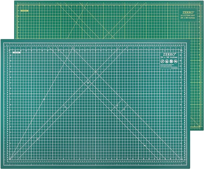 ZERRO Self Healing Cutting Mat 24" x 36", Professional Double Sided Durable Non-Slip Rotary Mat for Scrapbooking, Fabric, Quilting, Sewing-3mm Thick (A1)