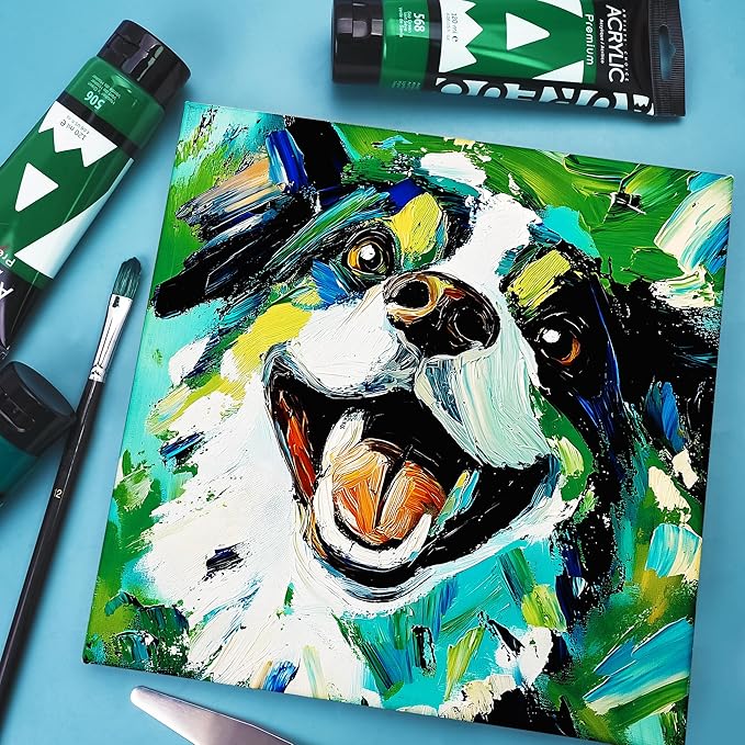 AUREUO Yellow Green Acrylic Paint, 4 Fl Oz / 120ml Single Tube, Rich Pigment Art Craft Paints for Canvas, Rocks, Wood, Ceramic, Fabric - Art Supplies for Beginners, Professionals, Artists