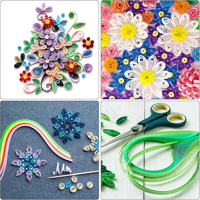 PATIKIL 120pcs Quilling Paper Strips Paper Flowers Quilling Kits 3/8"(10mm) Origami Paper for Adults Beginner Art Craft, 21"(54cm) Sky Blue