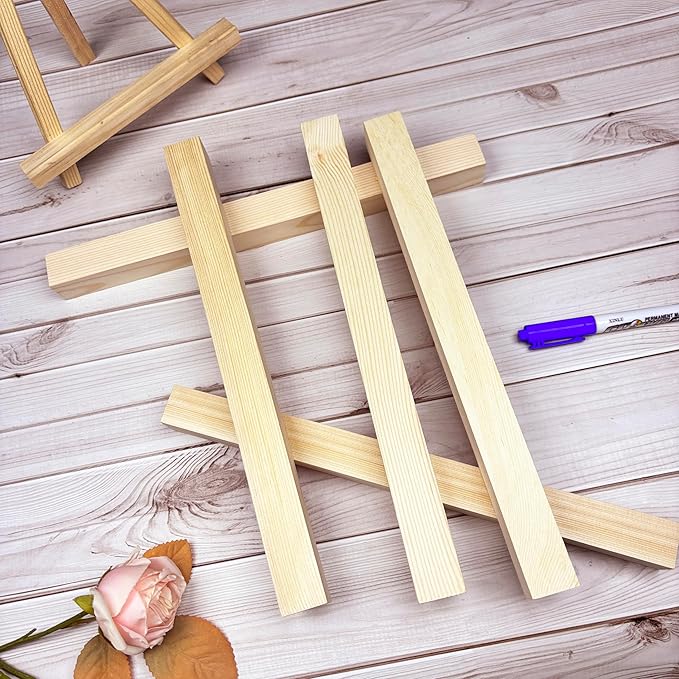 Square Wood Dowels Wooden Dowel Rods for Crafting 1" x 12", 5 PCS Square Wood Sticks for Crafts, Unfinished Pine Hardwood Sticks for Woodworking Models Making Dollhouses Miniatures