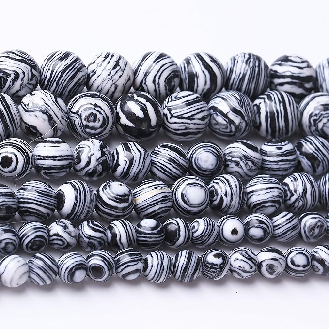 48PCS 8MM Black Malachite Beads Stone Beads Energy Healing Beads for DIY Jewelry Bracelet Necklace Making for Jewelry Making15Inch
