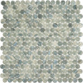 Mixed Gray Penny Round Mosaic Glass Tile – 12.2 x 12.2 Inch - 10 Sheet Pack - Luxurious Design for Bathroom Walls, Kitchen Backsplash, Shower Walls - Elegant Wall Decor - NOT Peel and Stick Tile