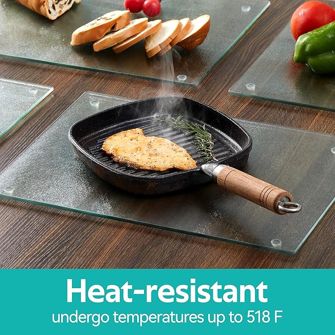 Murrey Home Glass Cutting Board for Kitchen Counter, Tempered Glass Chopping Boards Dishwasher Safe, Small Clear Countertop Tray, Scratch Resistant, Heat Resistant, Non Toxic, Frosted, 16"x12"