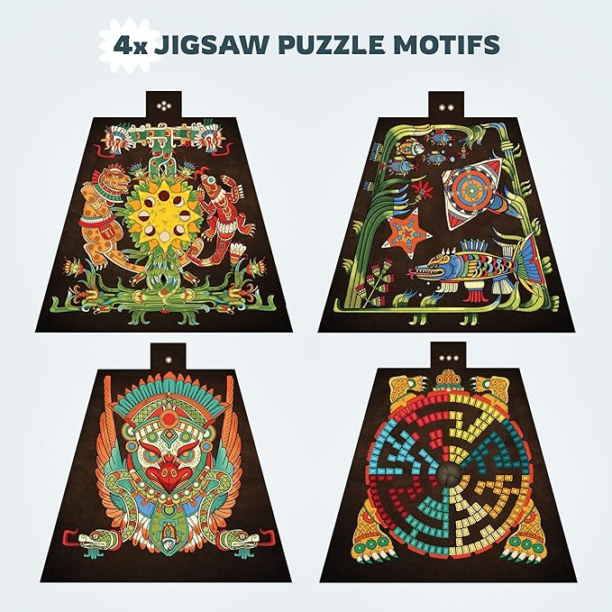 iDventure Cluepuzzle Pyramid of The Sun | Puzzle Box with Jigsaw Puzzle | Escape Room Game | Treasure Box | 3D Wooden Puzzle | Sequential Puzzles Puzzle Box Adults and 10+ | Money Gift Box