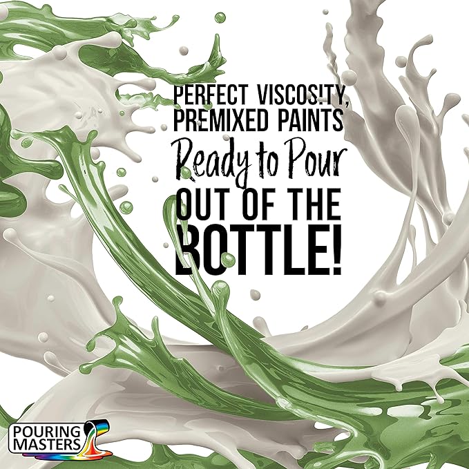 Pouring Masters Green Apple Metallic Pearl Ready to Pour Acrylic Pouring Paint - Premium 32-Ounce Pre-Mixed Fluid Acrylic Paint - Fluid Art Supplies for Canvas, Wood, Paper, Tile & Rocks