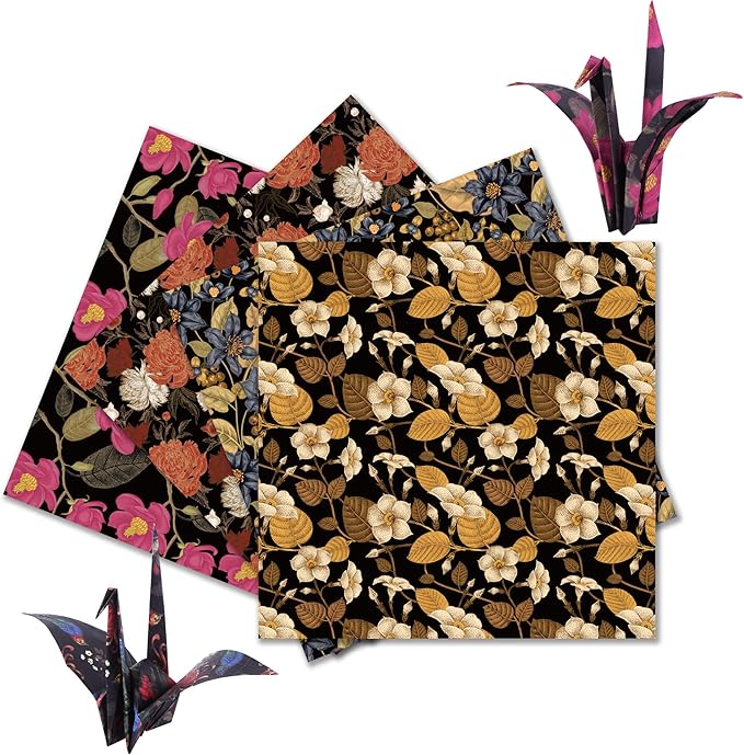 Origami Paper Kit 50 Sheets 6 Inch Square Double Sided Color 10 Vivid Colors for Hand Crafts Origami Paper Arts Creativity. Retro Style