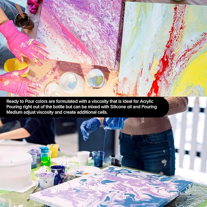 POURING MASTERS Grape Jelly Acrylic Ready to Pour Pouring Paint - Premium 64-Ounce Pre-Mixed Water-Based - for Canvas, Wood, Paper, Crafts, Tile, Rocks and More