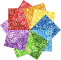 HANPATQUI 50PCS 10 x 10 inch Paisley Printed 100% Cotton Fat Quarters Fabric for Sewing and Quilting Bundles Precut Fabric Square for DIY Craft Patchwork