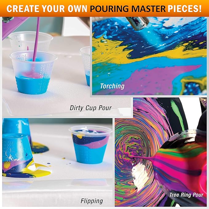 POURING MASTERS Royal Purple Acrylic Ready to Pour Pouring Paint - Premium 8-Ounce Pre-Mixed Water-Based - for Canvas, Wood, Paper, Crafts, Tile, Rocks and More