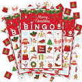 Christmas Bingo Game, Christmas Bingo Games for Family, Xmas Party Games Cards, Winter Party Favors Supplies Decorations, 24 Players Game (A07)