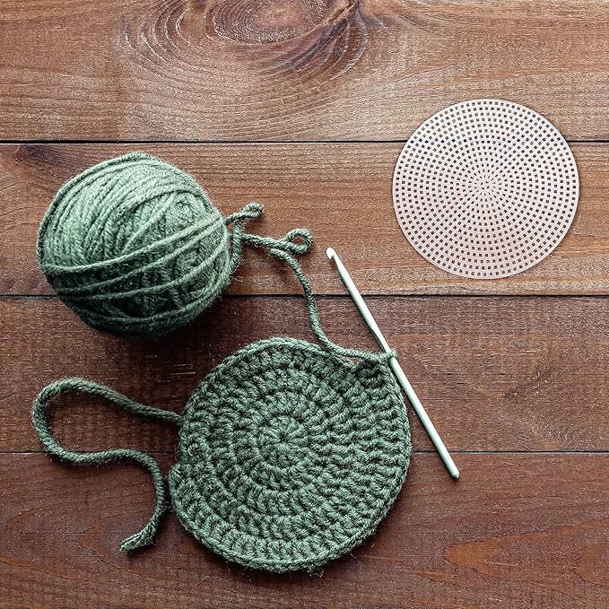7 Count Circle Plastic Canvas Circles Mesh Sheets White Needlepoint Blank Canvas Plastic Mesh Mat for Needlework Crochet Supplies Embroidery Yarn Crafting Knit(3 Inch)