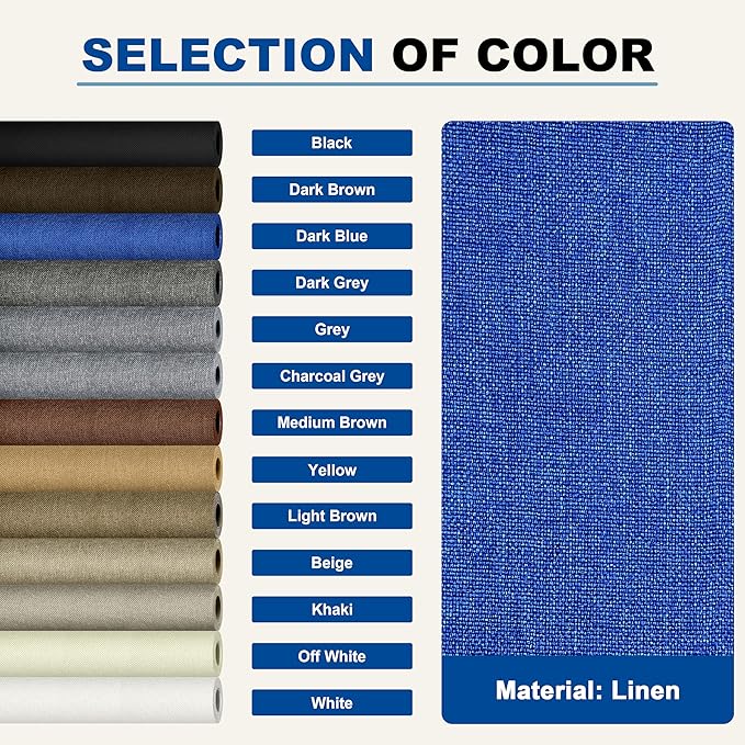KING MOUNTAIN Linen Repair Patches, Self-Adhesive Linen Fabric Patches, 4 X 63 inch Extra Size, Multi Color, Can be Used for Linen Sofa Repair and Linen Clothes Repair (Navy Blue)