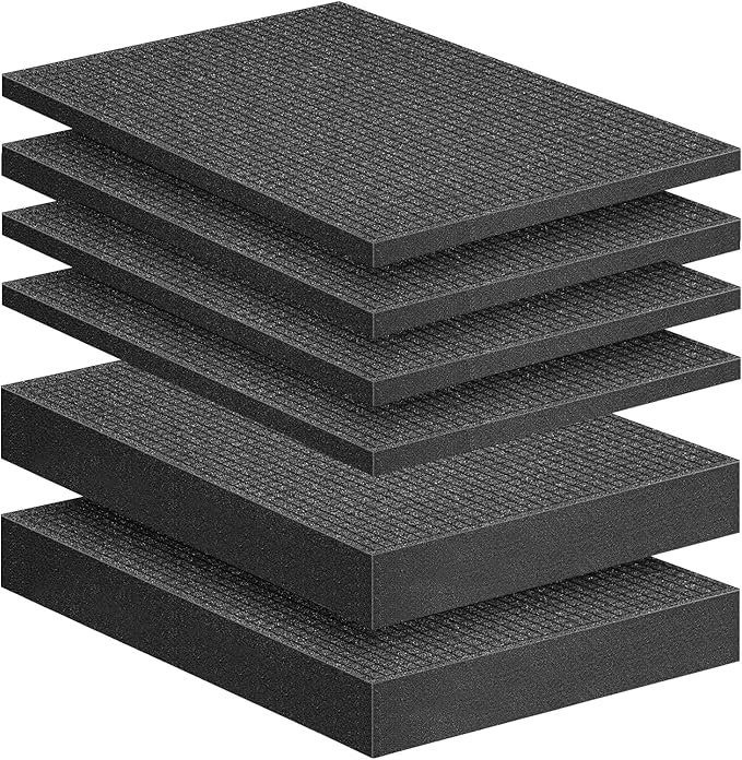 DECOHS 6 Pcs Pick Apart Foam Inserts- 2 Size Pick and Pluck Foam Sheets- Pluck Pre Cubed Foam Pads for Toolbox Game Box Cases Camera Storage Drawer