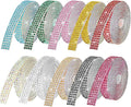 Rhinestone Ribbon Self Adhesive, 10-Rolls Bedazzling Strips, 10-Yard Rhinestone Strips for DIY Craft, Rhinestones for Crafting, 10 Colors