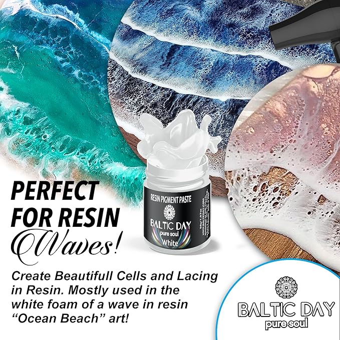BALTIC DAY 30 Pigment Pastes for Epoxy Resin Set - Opaque Resin Pigment - Epoxy Dye Paste - Mica Powder Paste