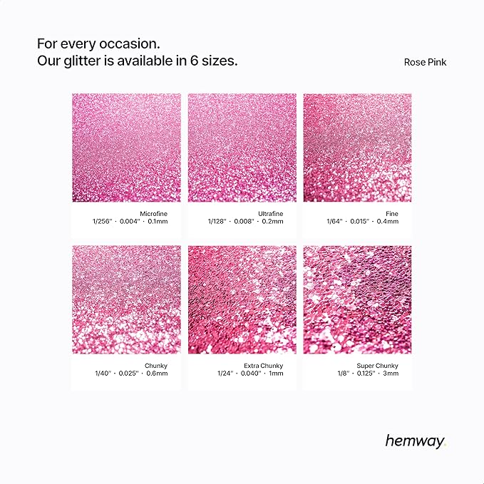 Hemway Polyurethane & Epoxy Glitter Metallic Crystal Flake Additive for Flooring, Jewellery Making, Tumblers and Resin 100g / 3.5oz - Ultrafine (1/128" 0.008" 0.2mm) - Rose Pink