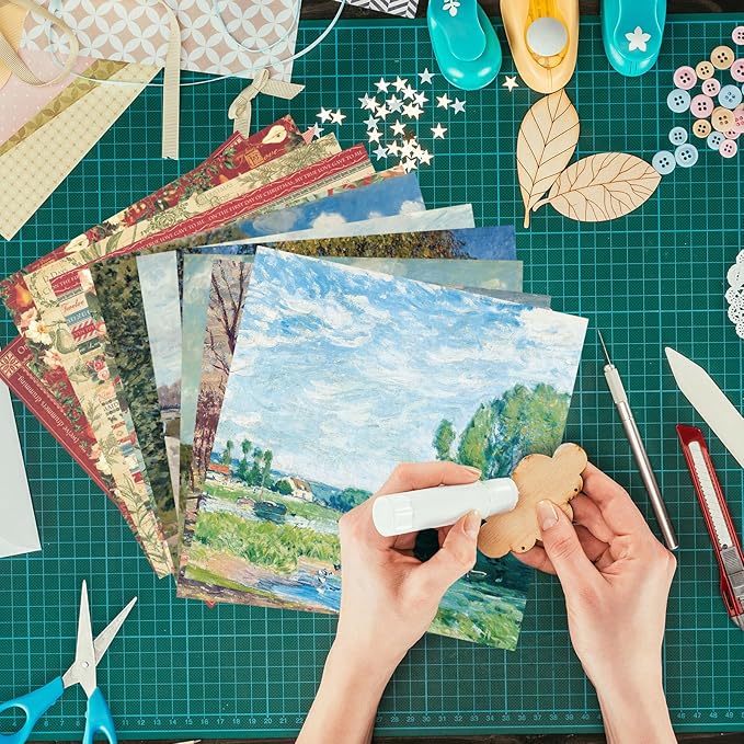 48 Sheets 24 Designs Scrapbook Paper Pad, 6"×6" Single-Sided Decopodge Craft Cardstock Paper,Scrapbooking DIY Decorative Background Cardmaking Supplies.Carols&Paintings