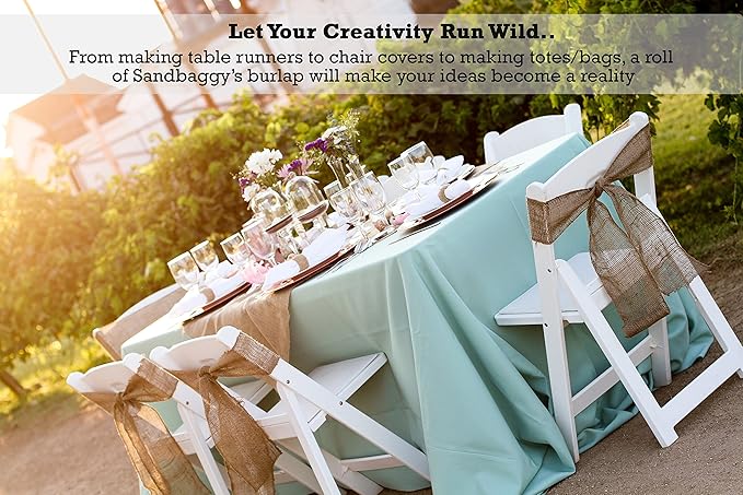 Sandbaggy Burlap Fabric Roll | 40 Inch by 300 ft | Great for Garden, Yard, Wedding, Craft, Decorating Tables | Constructed from Industrial Grade Burlap Fiber | 30% Thicker Than Competition (5 Rolls)