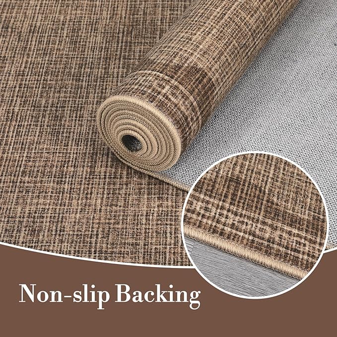 Scalloped Washable Rug 5x7 Area Rugs for Living Room, Solid Coffee Rug for Bedroom Girls, Non Slip Scalloped Throw Mat with Rubber Back, Soft Dorm Nursery Low Pile Carpet for Dining Room