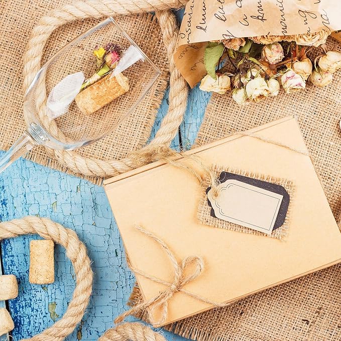12 Inch Natural Burlap Fabric Roll - 10 Yards Jute Fabric Ribbon for DIY Gift Wrapping Craft Projects, Wedding & Christmas Home Decoration (30 cm, 12 in)