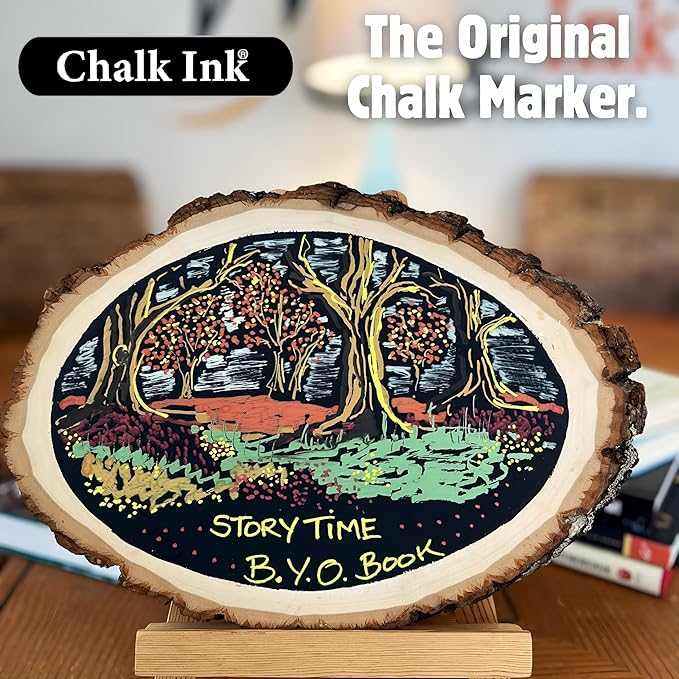 Chalk Ink Chisel Tip Wet Wipe Chalk Markers (Woodland, 6mm, 8 Pack)