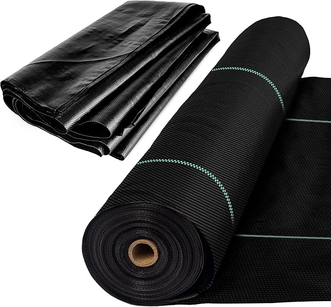 Woven Geotextile Fabric for Driveway and Road Stabilization, Construction Underlayment, Erosion Control, Commercial Grade 50 Year for Gravel Roads and Pavers (17.5x60) Ships Folded