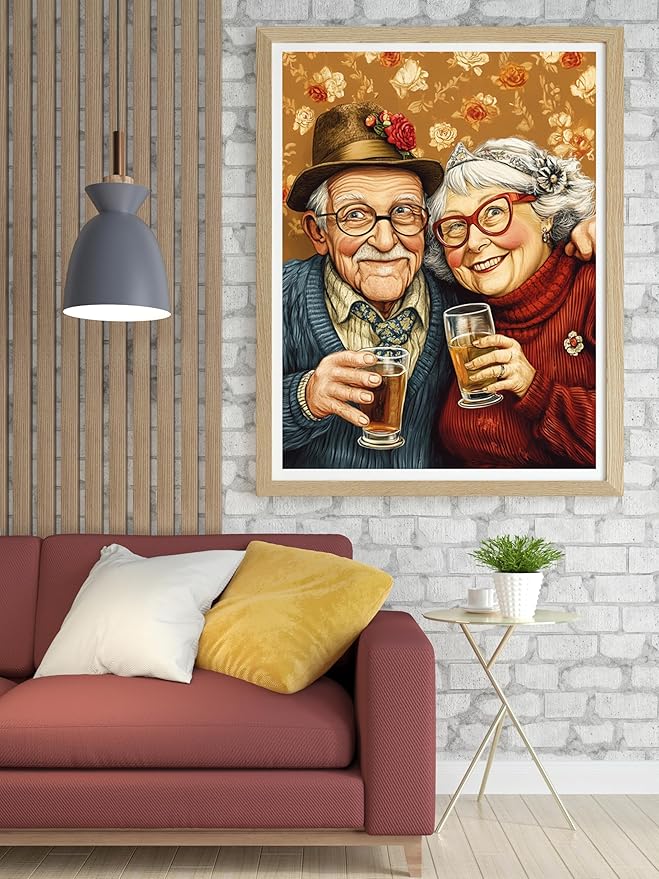 Moohue 14ct Counted Stamped Cross Stitch Kits for Adults Couple Printed Cross Stitch Patterns Art Crafts Cross Stitch Supplies (Couple)