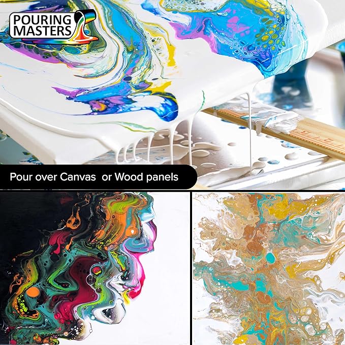 Pouring Masters Dark Sapphire Blue Metallic Pearl Ready to Pour Acrylic Pouring Paint - Premium 32-Ounce Pre-Mixed Fluid Acrylic Paint - Fluid Art Supplies for Canvas, Wood, Paper, Tile & Rocks